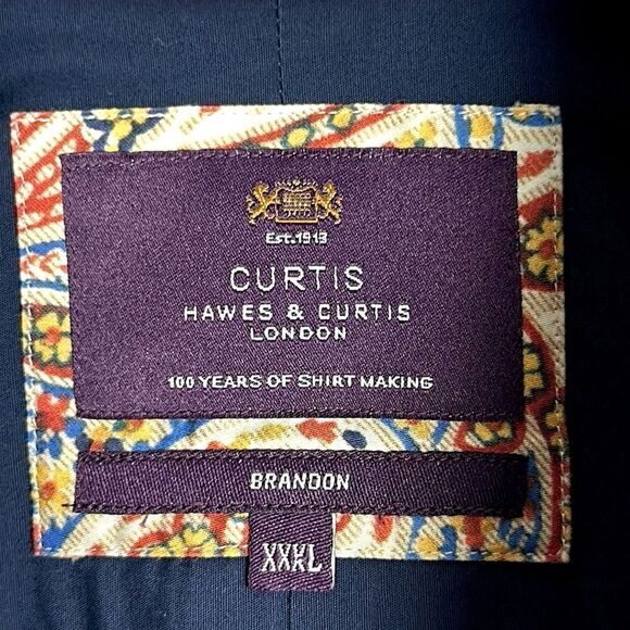HAWES & CURTIS Button Shirt Blue Contact Cuffs Cotton Men’s XXXL - Picture 11 of 12